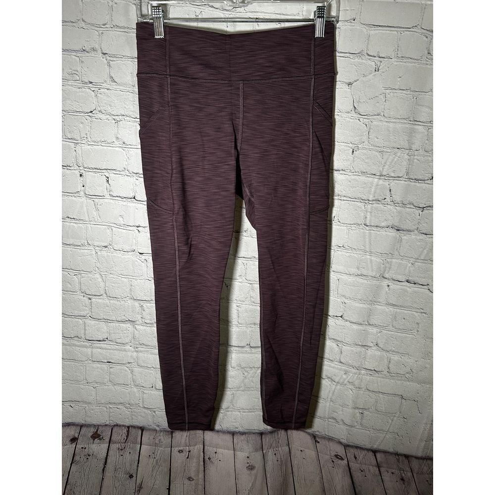 Lululemon All the Right Places High-Rise 28 Heathered Plum Burgundy Pockets